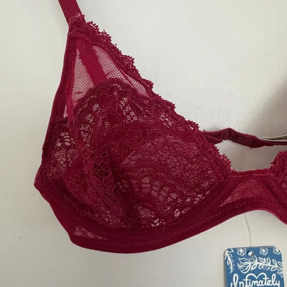 Free People Lace Triangle Bra is Berry Wine